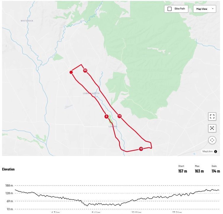 Existing course map for Morning road race; 2027 details to be confirmed